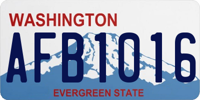 WA license plate AFB1016