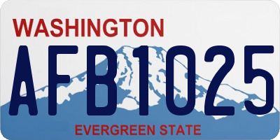 WA license plate AFB1025