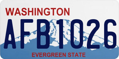 WA license plate AFB1026