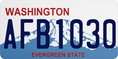 WA license plate AFB1030