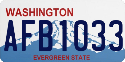 WA license plate AFB1033