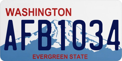 WA license plate AFB1034