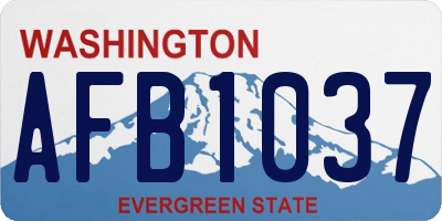 WA license plate AFB1037