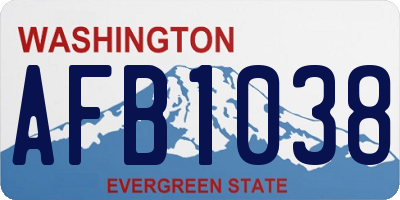 WA license plate AFB1038