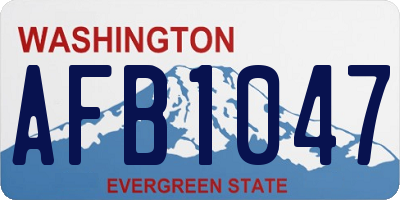 WA license plate AFB1047