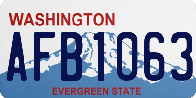 WA license plate AFB1063