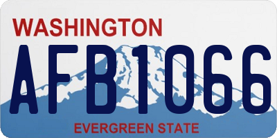 WA license plate AFB1066