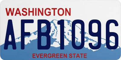WA license plate AFB1096