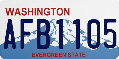 WA license plate AFB1105