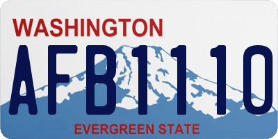 WA license plate AFB1110