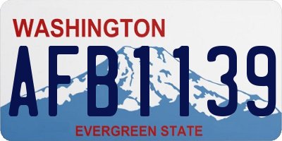WA license plate AFB1139