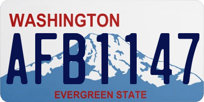 WA license plate AFB1147