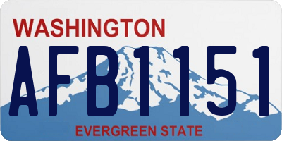 WA license plate AFB1151