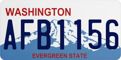 WA license plate AFB1156
