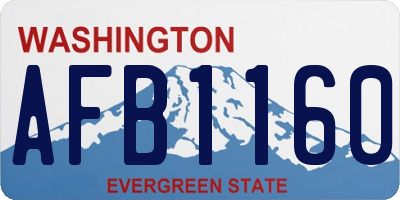 WA license plate AFB1160