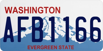 WA license plate AFB1166