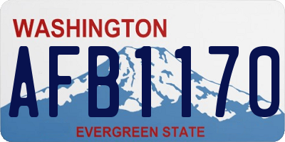 WA license plate AFB1170