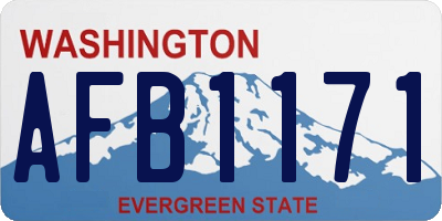 WA license plate AFB1171