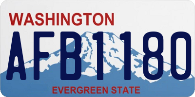 WA license plate AFB1180