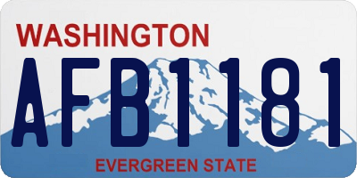 WA license plate AFB1181