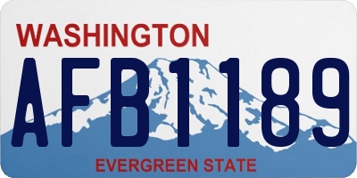 WA license plate AFB1189