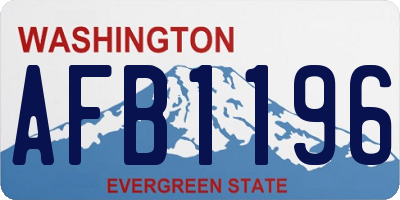 WA license plate AFB1196