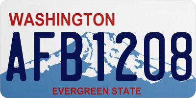 WA license plate AFB1208