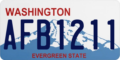 WA license plate AFB1211