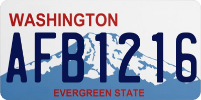WA license plate AFB1216