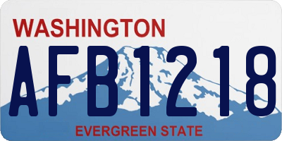 WA license plate AFB1218
