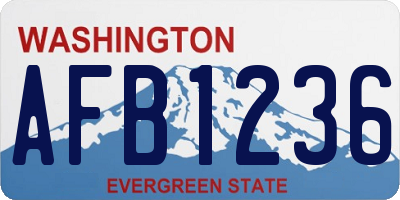WA license plate AFB1236