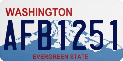 WA license plate AFB1251