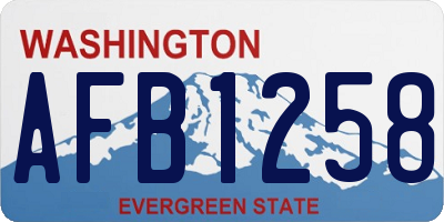 WA license plate AFB1258