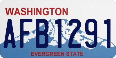 WA license plate AFB1291