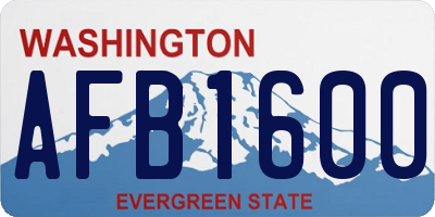 WA license plate AFB1600