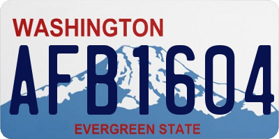 WA license plate AFB1604