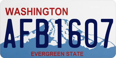 WA license plate AFB1607