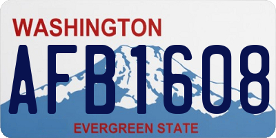 WA license plate AFB1608