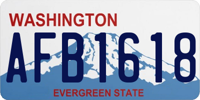 WA license plate AFB1618