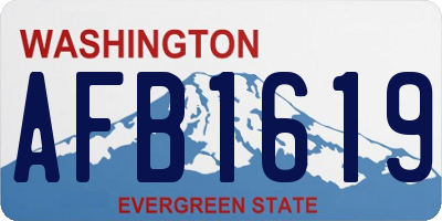 WA license plate AFB1619