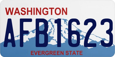 WA license plate AFB1623