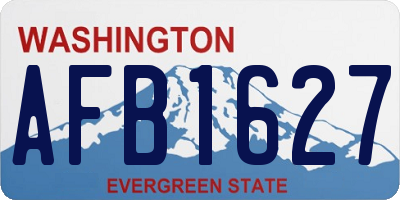 WA license plate AFB1627