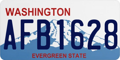 WA license plate AFB1628