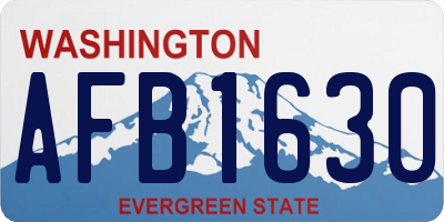 WA license plate AFB1630