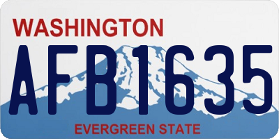 WA license plate AFB1635