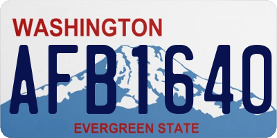 WA license plate AFB1640