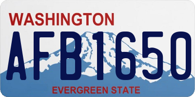 WA license plate AFB1650