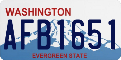 WA license plate AFB1651