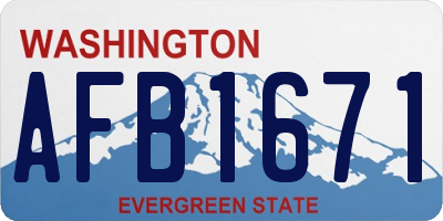 WA license plate AFB1671