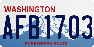 WA license plate AFB1703